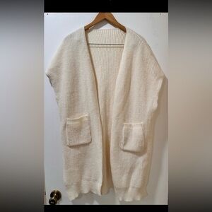 Sleeveless Long Cardigan for Women with Side Pockets Size L Like New